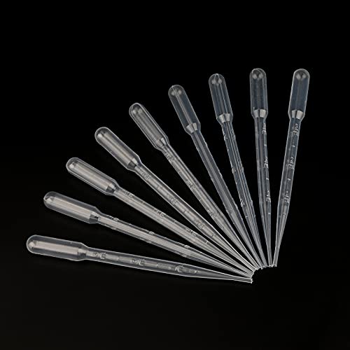 G2PLUS 100PCS 3ml Disposable Plastic Pipettes, Essential Oils Graduated Transfer Pipettes for Science Laboratory, Experiment, Essential Oils, Make up Tool - size: 3ML