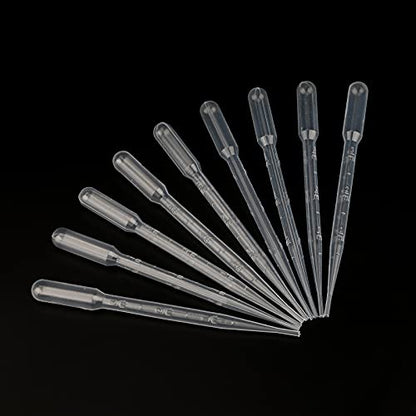 G2PLUS 100PCS 3ml Disposable Plastic Pipettes, Essential Oils Graduated Transfer Pipettes for Science Laboratory, Experiment, Essential Oils, Make up Tool - size: 3ML