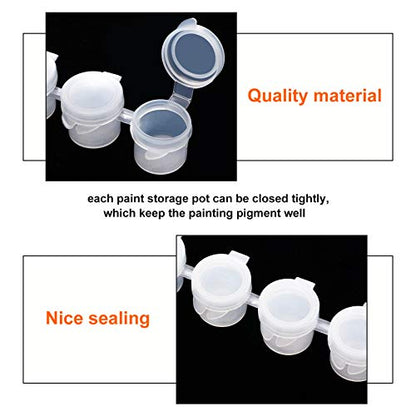 Zonon 80 Strips 480 Empty Paint Pots, Paint Container Strip Storage, 5 ml