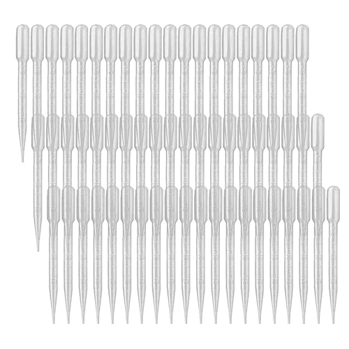 YSSHUI 300 Pcs 3ml Disposable Plastic Transfer Pipettes for Lab & Crafts