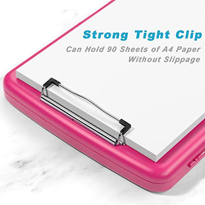 Rimilak Clipboard with Storage, 8.5 x 11'' High Capacity Clip Board, Red - color: Red