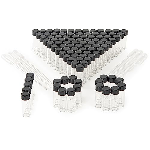 4ml Clear Small Glass Vials 100pcs with Screw Caps(100pcs) - color: Clear, size: 4ml 100pcs