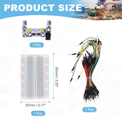 MECCANIXITY Breadboard Kit with 2 Power Supply Modules 400 Tie-Points