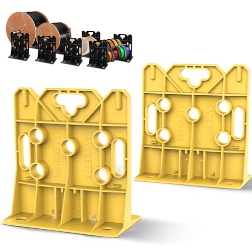Multi Purpose Wire Dispenser, Cable/Wire Spool Rack, Wire Spool Caddy, Holds Spools Up to 34" In Diameter, Load Capacity 330 LBS, 1 Pair (YELLOW) - color: Yellow