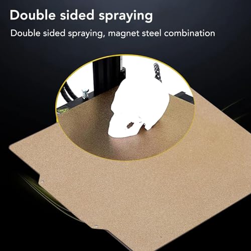 510x510mm Double Sided PEI Build Plate, Magnetic Flexible Spring Steel Heated Bed Platform, Matte Finish 3D Printer Build Surface Compatible with PLA ABS PETG TPU