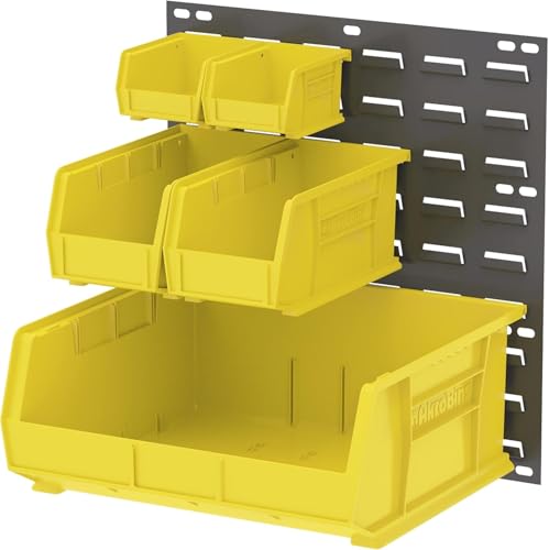 Akro-Mils 30210 AkroBins Plastic Storage Bin Hanging Stacking Containers, (5-Inch x 4-Inch x 3-Inch), Yellow, 24-Pack - color: Yellow