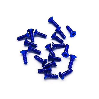 20pcs M3 Countersunk Screws 6063 Aluminum Hex Socket (Anodized Colors) (6mm / 10mm / 16mm / 20mm) (M3x10mm, Blue) - color: Blue, size: M3x10mm