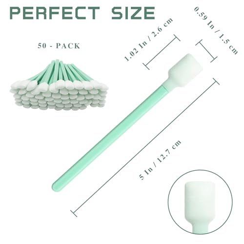 50PCS Foam Cleaning Swabs – Anti-Static Lint-Free Applicators for Printers, Cameras, Optical Lenses & Electronic Equipment
