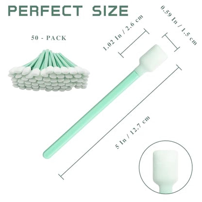 50PCS Foam Cleaning Swabs – Anti-Static Lint-Free Applicators for Printers, Cameras, Optical Lenses & Electronic Equipment
