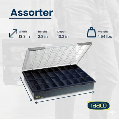 Raaco Assorter 4-32 Tool Box Organizer, 32-Slot Small Parts & Hardware - size: Full-Size –32 Slots, style: Fixed Grid