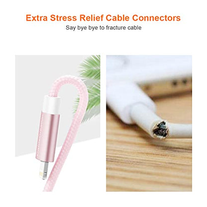 CableCreation USB A to Lightning Cable 6inch,iPhone Charging Data Sync Cord - color: Pink