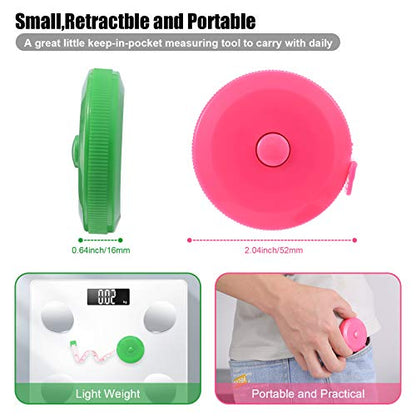 Tape Measures Retractable, Fabric Measuring Tape, 60 Inch Small Sewing Tape Measure for Craft Nursing Medical Travel(6 Pack) - color: 6 Colors Package