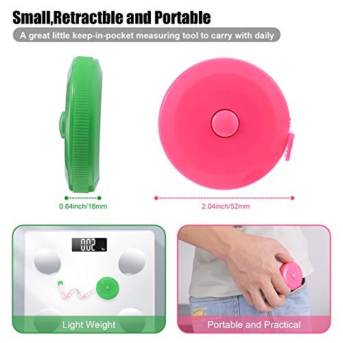 Tape Measures Retractable, Fabric Measuring Tape, 60 Inch Small Sewing Tape Measure for Craft Nursing Medical Travel(3 Pack/Pink Green White) - color: Green, White, Pink