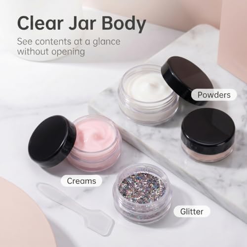 3 Gram Sample Containers 100 Count Empty Lip Balm Containers with Labels - color: Black
