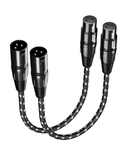 Short XLR Cables 1ft 2 Pack, XLR Microphone Cable - color: Black-White, size: 1 Feet
