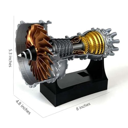 Hot Air Stirling Engine Motor Model,Stirling Engine Kit, Single-Cylinder Metal Stirling Engine External Combustion Engine Motor,DIY Hot Air Engine Gift of Air for Adults Desktop (Gray Gold) - color: Gray Gold