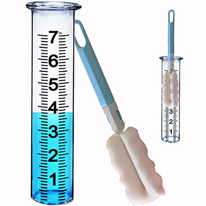 JMBay Rain Gauge Replacement Tube Plastic,7 inch Outdoor Plastic Rain Gauge Tube for Garden,Yard,Home.Upgraded Large Font Transparent Measure Tube,Lip Design,Best PCS Tube with Clean Brush - color: Plastic Rain Gauge Tube