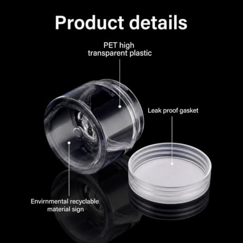 SATINIOR 24 Pieces Clear Plastic Jars with Lids, Transparent Lid, 2 oz - color: Transparent Lid, size: 2 oz