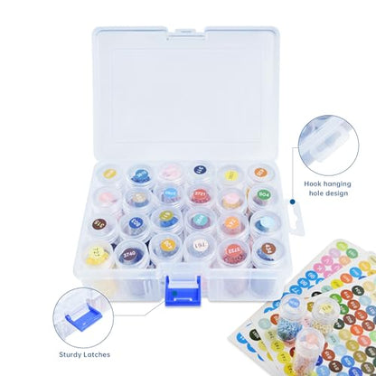 Mlife Diamond Art Storage Containers - 1 Pack 24 Jars with Label, Organizers for Jewelry Beads, Small Gem, Storage - size: 24 Jars