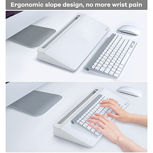 Varhomax Glass Desk Whiteboard with Storage, Desktop Organizer - color: B-white