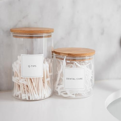Bathroom Laundry Labels for Jars - 164 Closet Laundry Stickers, Cleaning Labels for Jars Spray Bottles, Bedroom Closet Household Laundry Organization - style: Modern White Bathroom Laundry Closet Labels