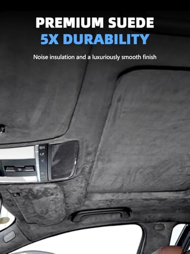 Grey Suede Headliner Fabric - 96" L × 60" W Auto Head Liners, Fabric Tube Packaging with Foam Backing for Cars, Trucks, SUVs, RVs, Boats - Home Repair/DIY Headliner Material - color: Gray, size: 96"L×60"W