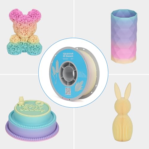 Matte Rainbow PLA Gradient 3D Printer Filament 1.75mm 1kg - color: Lollipop Color