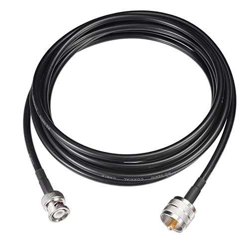 Eightwood UHF PL259 Male to BNC Male RG58 Coax Cable 10 Feet - size: 10 feet