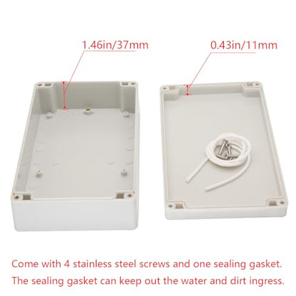Project Box IP65 Waterproof Junction Box ABS Plastic Electrical Boxes DIY Electronic Project Case Power Enclosure White 7.87x4.72x2.2 inch (200 x 120 x56 mm) - color: White, size: 7.87"x4.72"x2.2"