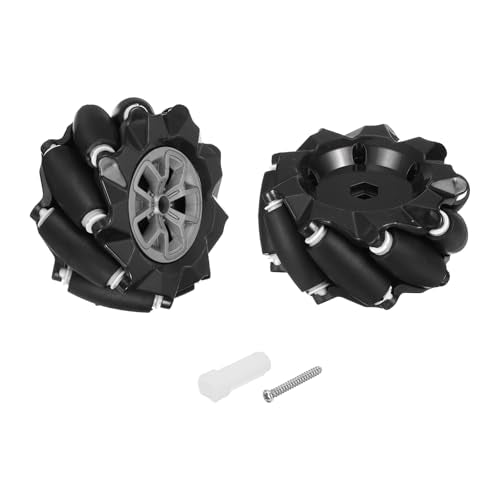 MECCANIXITY Mecanum Wheels Set with Couplings 97mm / 3.82 ABS Rubber Black