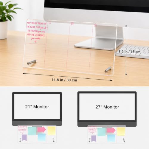 Inspirational Acrylic Memo Board Pink Desk Accessories Mental Health Gifts - color: May You Be Proud of