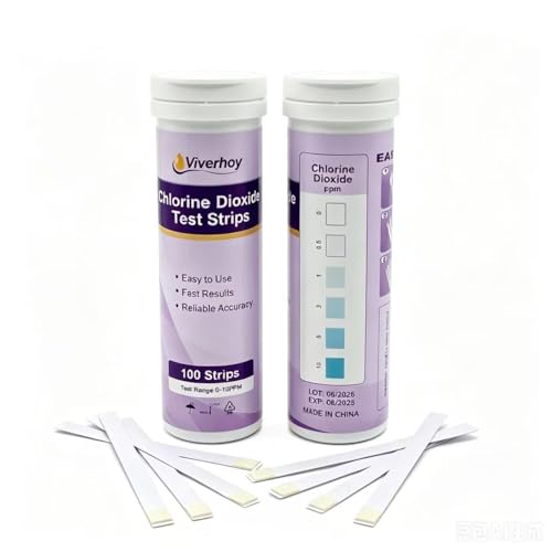 Chlorine Dioxide Test Strips 0-10ppm, 100 Count, Water Test Kit