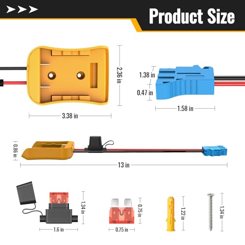 Kzreect Battery Adapter Converter Compatible with Dewalt 20V Battery - size: Compatible with Peg-Perego Connector