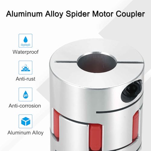 MECCANIXITY Aluminum Shaft Coupling 8mm to 16mm Flexible Spider Coupling L50mm x D40mm Coupler Jaw Spider Shaft Joint Connector for 3D Printers DIY Encoder CNC Router Milling Machine - size: D40mm Fit 8mm to 16mm