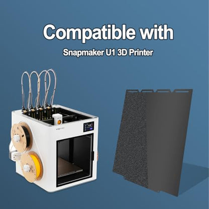 270×270mm Double-Sided PEI Build Plate for Snapmaker U1, Black Smooth & Textured Flexible Spring Steel Plate, PLA PLA+ TPU Low Temp Printing Bed - size: 270x270mm