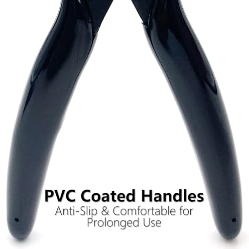 2 Pack Micro Wire Cutters 5 Inch Flush Cutters, Precision Side Cutters Nippers, Spring-Loaded Diagonal Pliers for Electronics, Jewelry Making, Plastic Models, Cable Ties (Black)