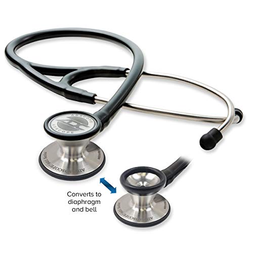 ADC Adscope 601 Convertible Cardiology Stethoscope, AFD Tunable Technology - color: Mirror Dark Green