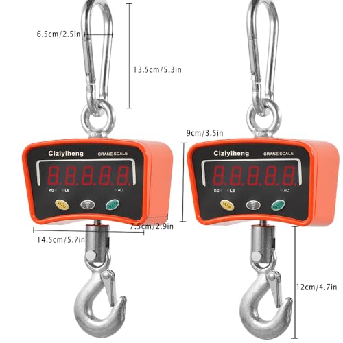 Digital Hanging Scale Industrial Crane Scale with Precision Sensor Suitable for Farm Weighing (500kg/1100lb)