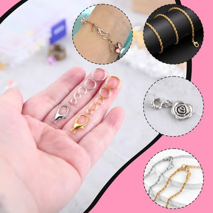 930 Pcs Jump Rings Lobster Clasps with Jewelry Pliers for Jewelry Making and Repair, Needle Nose, Round Nose Pliers and Wire Cutter, Tweezer, Thimble Ring for Wire Wrapping, Bracelets Crafts - style: Jewelry Making Tools Kit
