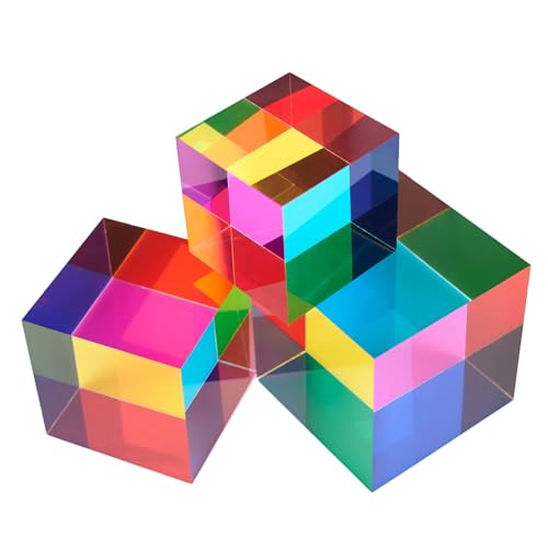 CMY Color Cube, 70mm Acrylic Prism for Home or Office Decoration - size: 1pc 7cm