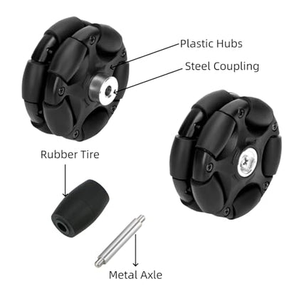 58mm Plastic Omni Wheel Rubber Tire Omni-Directional Movement with 6mm Inner Dia Coupling for Robot Wheels Smart Car Chassis 1Pc - size: 58mm Wheel with ID 6mm Coupling