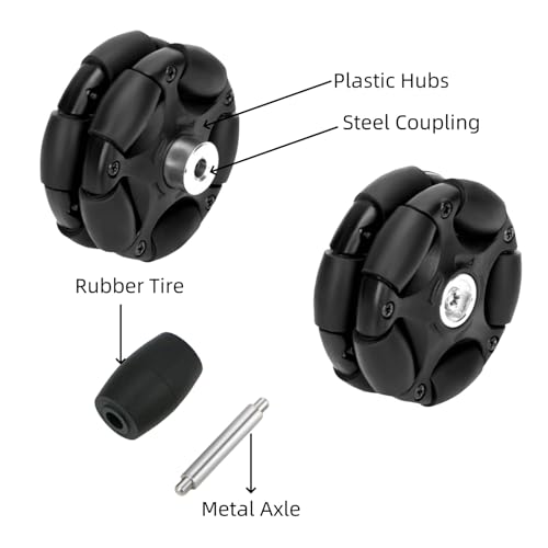 58mm Plastic Omni Wheel Rubber Tire Omni-Directional Movement with 4mm Inner Dia Coupling for Robot Wheels Smart Car Chassis 1Pc - size: 58mm Wheel with ID 4mm Coupling