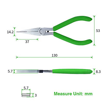 SPEEDWOX Mini Flat Nose Pliers Thin 5 Inches Small Duck Bill Pliers Fine Needle Nose Pliers Micro Chain Nose Pliers Precision Jewelry Making Hand Tools Professional Beading Hobby Work Craft - style: Flat Nose Pliers