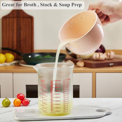 Ackers BORO3.3 Borosilicate Glass Measuring Cup with V-Spout, 1000 ml - size: 4Cup,1000ML