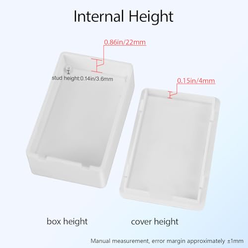 Project Box 8 Pieces Electrical Box Small Junction Box ABS Plastic Enclosure Power Electronic Case White 3.94" x 2.36" x 0.98"(100 x 60 x 25mm) - color: White, size: 3.94" x 2.36" x 0.98"
