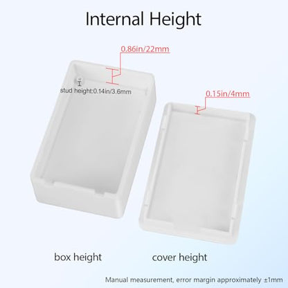 Project Box 8 Pieces Electrical Box Small Junction Box ABS Plastic Enclosure Power Electronic Case White 3.94" x 2.36" x 0.98"(100 x 60 x 25mm) - color: White, size: 3.94" x 2.36" x 0.98"