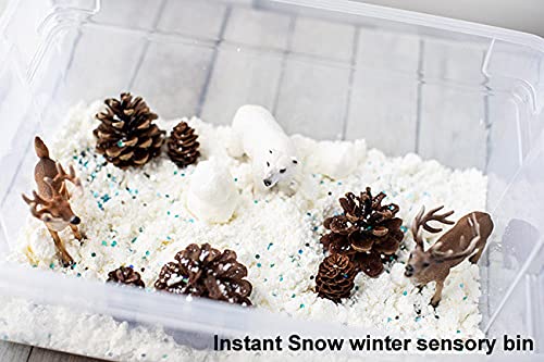 Science Gone Fun Instant Snow Powder - 20 Individual Packs, Makes 40+ Cups of Artificial Snow, Add Water to Create Fluffy Sensory Fake Snow, Ideal for Slime, Holiday Displays, and Science Experiments