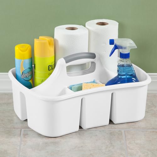 Sterilite Divided Ultra Caddy, Plastic Portable Organizer, White, 12-Pack - size: 12 Pack