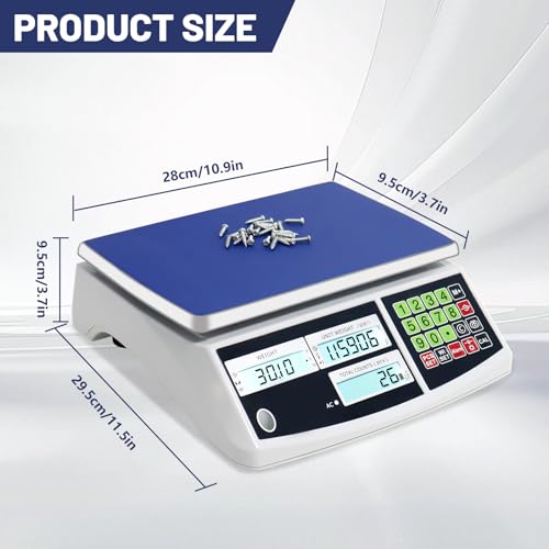 Industrial Counting Scale, g/kg/lb, Coin Scale, Precision Electronic Gram Scale for Parts and Coins,Digital Inventory Scale with Alarm Mode (30kg/66lb, 0.1g) - size: 30kg