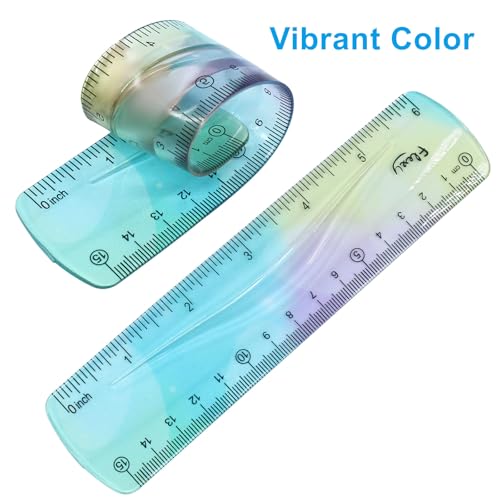 Hitefu 2 Pcs Plastic Flexible Ruler, 6 Inch(15 cm) - style: 6 Inch